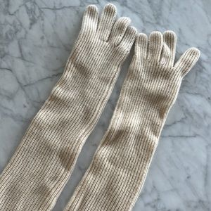 100% Cashmere long gloves